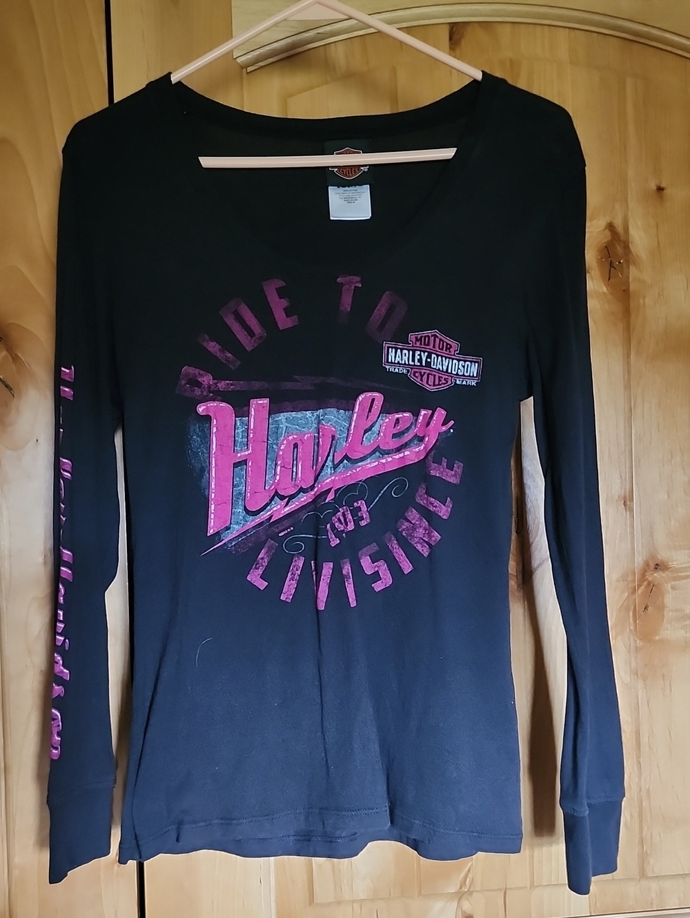 Harley-Davidson Long Sleeve Tee with Pink Graphic
